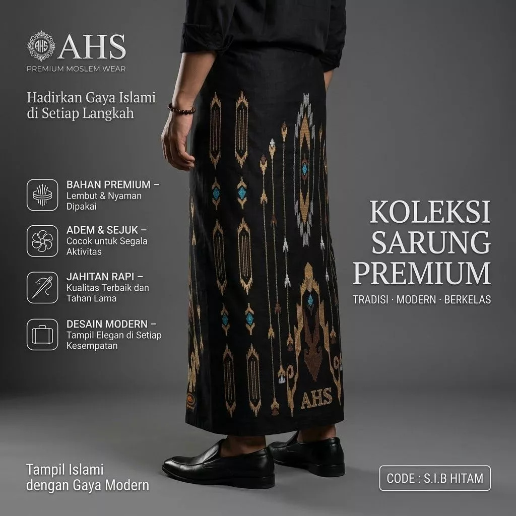 Koleksi Sarung Premium S.I.B Hitam